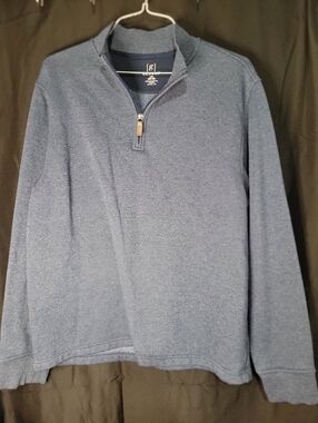 George Men's Heather Navy Quarter-Zip Pullover